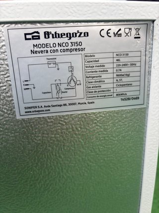 Nevera mini Orbegozo