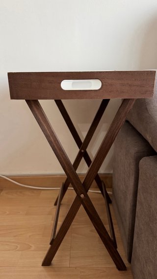Mesa auxiliar plegable de madera