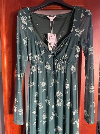 Vestido largo floral verde