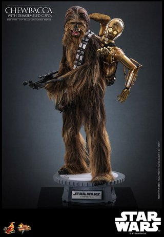 Hot Toys Chewbacca con C-3PO Desmontado 1/6