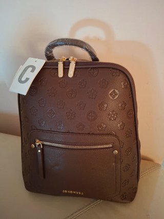 Zaino donna marrone con fiori
