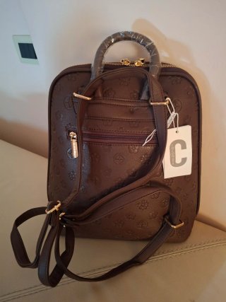 Zaino donna marrone con fiori