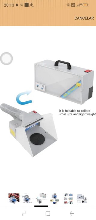 Cabina de pulverización para aerógrafo