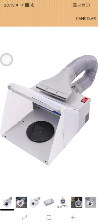 Cabina de pulverización para aerógrafo