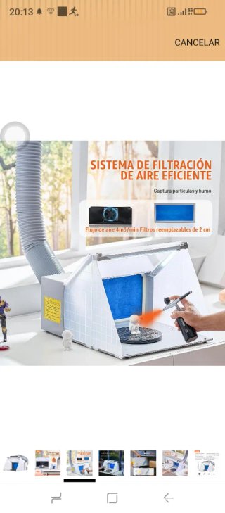 Cabina de pulverización para aerógrafo
