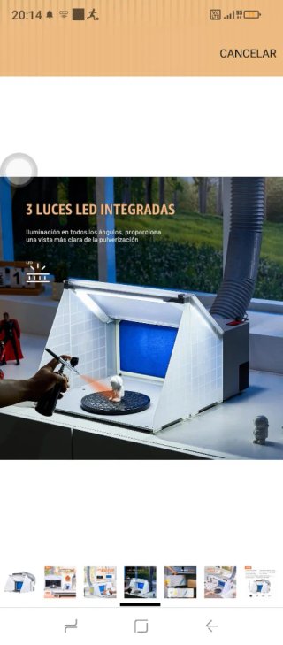 Cabina de pulverización para aerógrafo