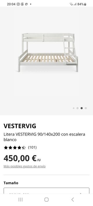 Litera Vestervig 90/140x200 con escalera