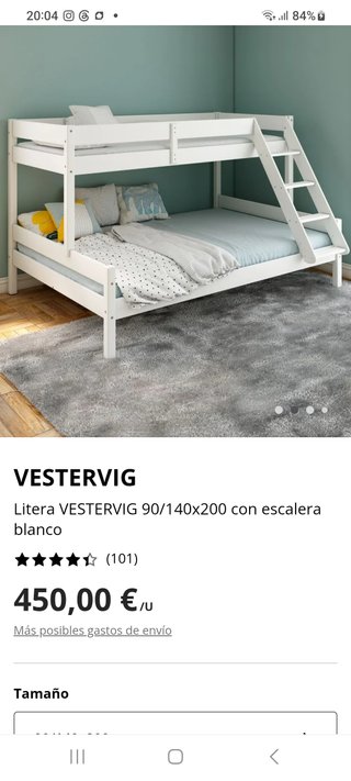 Litera Vestervig 90/140x200 con escalera