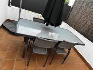 Mesa y 4 Sillas Exterior Cristal