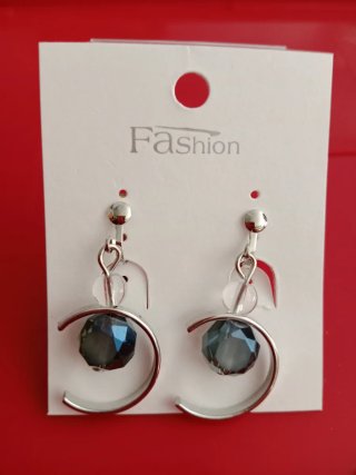 Pendientes de moda plateados y azules