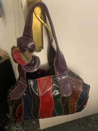 Bolso grande multicolor con flor