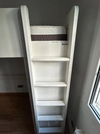 Cama alta juvenil blanca