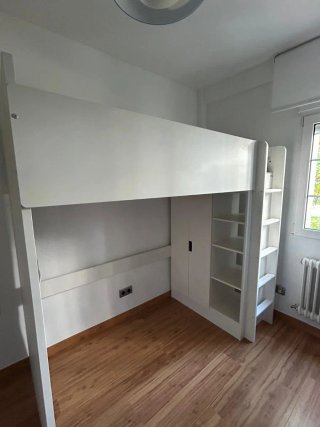 Cama alta juvenil blanca