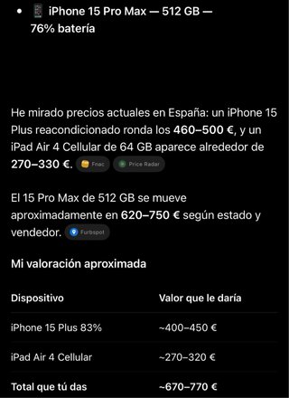 iPhone 15 Plus Negro +iPad 4 Air (se intencanvia)