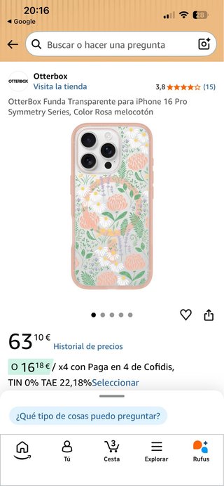 Funda iPhone 16 Pro Max Flores