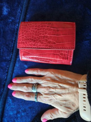 Cartera roja efecto piel cocodrilo MANGO