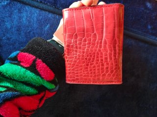 Cartera roja efecto piel cocodrilo MANGO