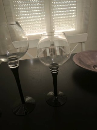 Juego de 3 copas decorativas de cristal