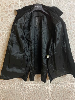 Giacca vera pelle scamosciata a manica 3/4 vintage