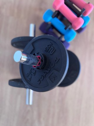 Lote Pesas y Mancuernas 30kg + Kettlebell
