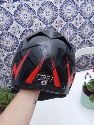 Casco DAYU Moto Negro y Rojo