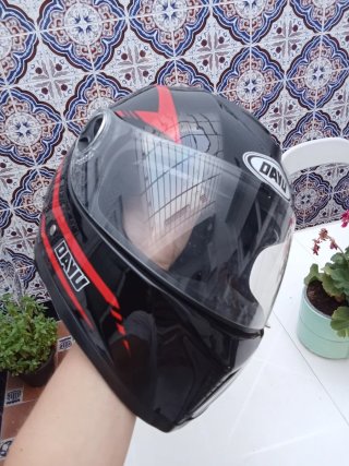 Casco DAYU Moto Negro y Rojo