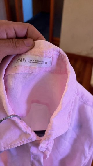Camisa rosa de manga larga