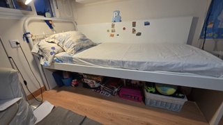 Cama individual blanca 1.90 x 90