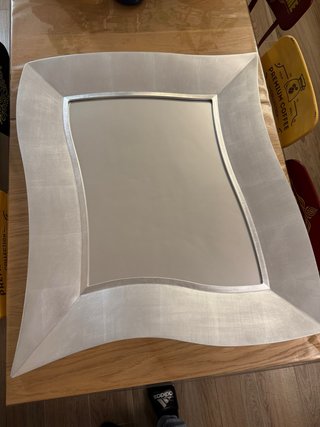 Espejo Diseño Plateado Ondulado
