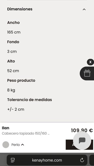 Cabecero de tela para cama 150cm
