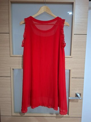 Vestido rojo con volantes