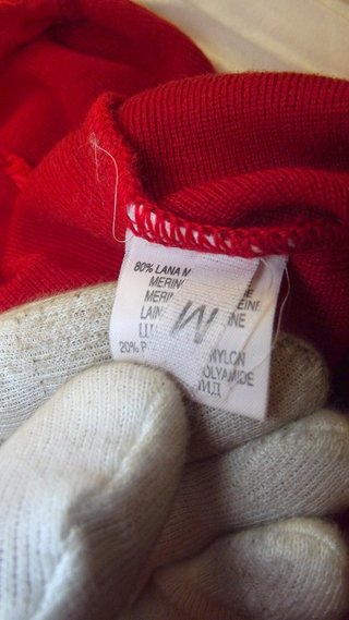 Maglione Donna M Rosso Lana Merinos Manica Lunga