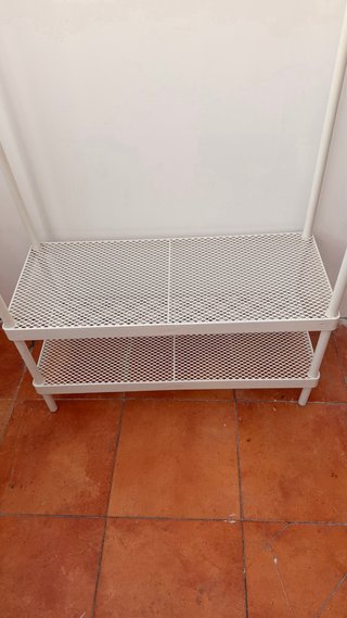 Armario perchero y zapatero blanco metal