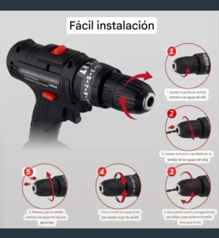 Taladro Atornillador Inalámbrico (2 Baterías)