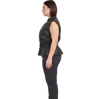New Collection Blusa Ecopelle Donna Xl Nero Made