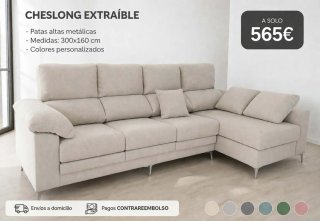 Sofás Chaiselongues Extraíble Patas Altas