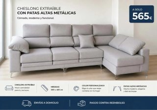 Sofás Chaiselongues Extraíble Patas Altas