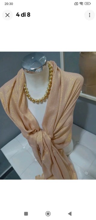 Stola coprispalle arancione e oro luccicante