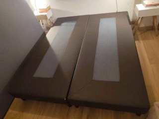Base Cama 160x200 Divisible 2x80 Marrón/Gris