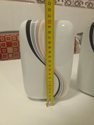 2 Jarrones Cerámica Capeans Diseño Ondulado