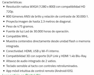 Proyector portátil Vivitek Qumi Q6 ¡NUEVO!