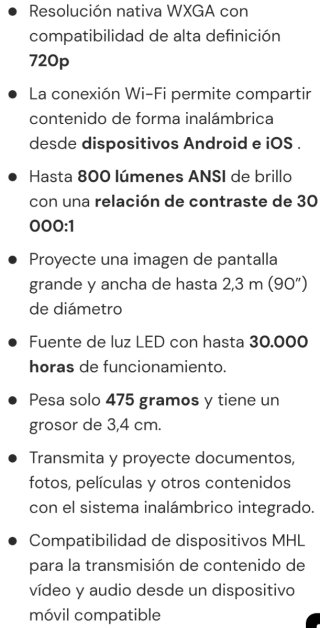 Proyector portátil Vivitek Qumi Q6 ¡NUEVO!