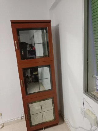 Vitrina madera 3 puertas cristal