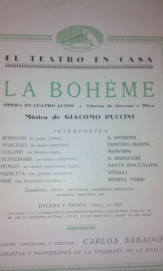 Vinilo Ópera La Bohème Puccini