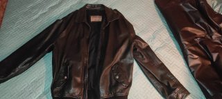 Chaqueta de piel Springfield marrón oscuro