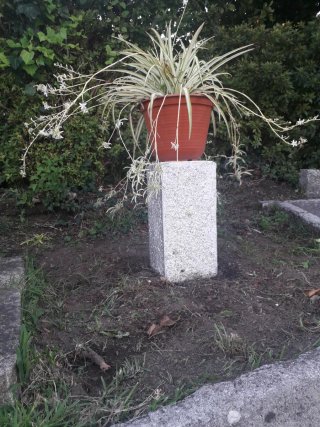 Maceta de piedra y terracota