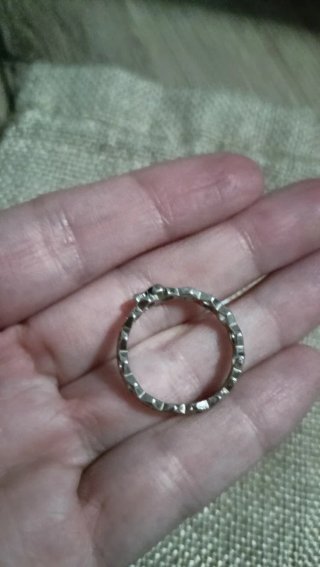 Anillo Plata Panal Abeja Negro
