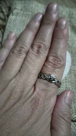 Anillo Plata Panal Abeja Negro