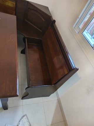 Mesa y banco de cocina de madera