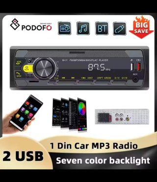 Radio Coche 1 Din MP3 Bluetooth USB